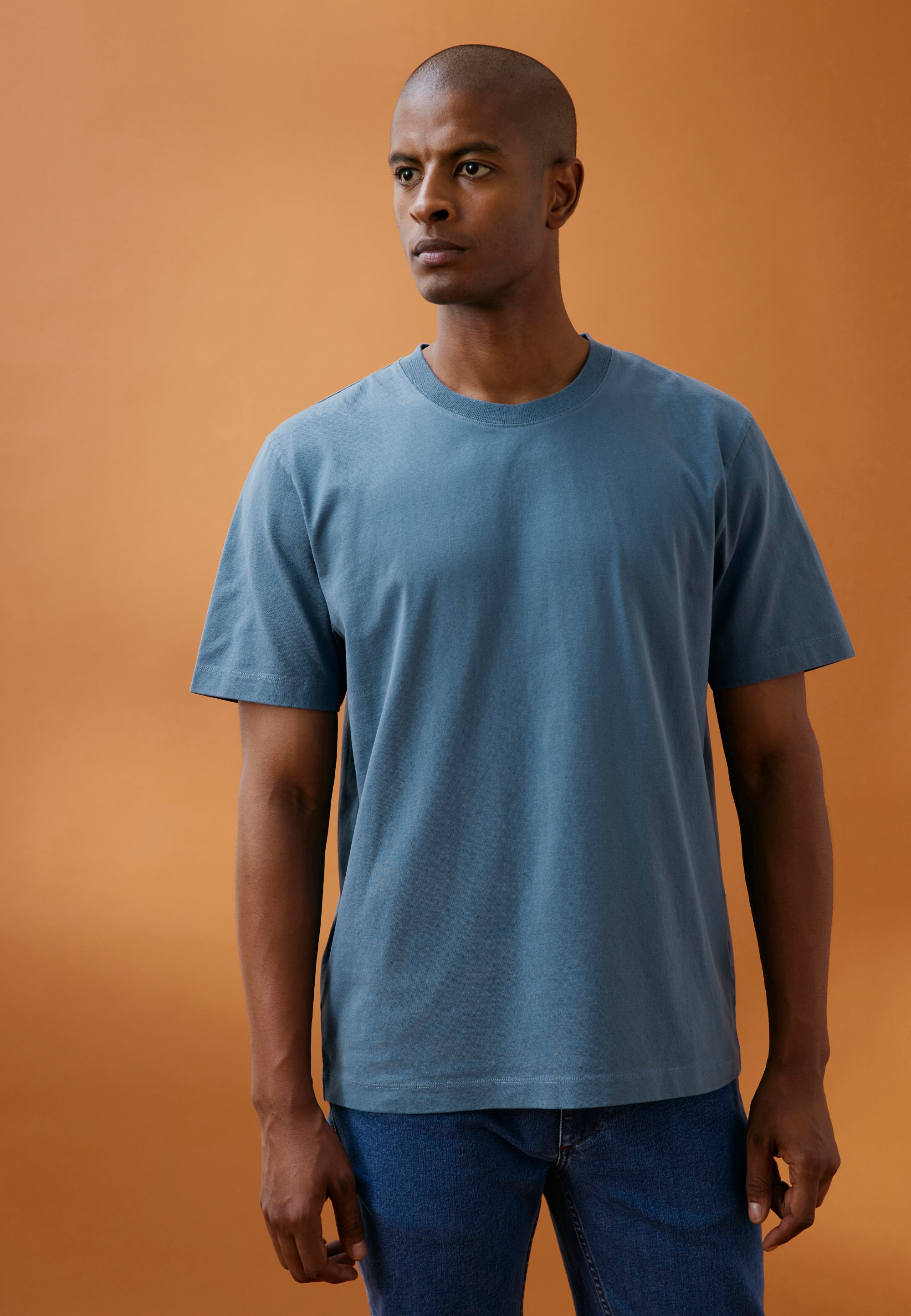 t-shirt heavyweight bleu tempête face-1