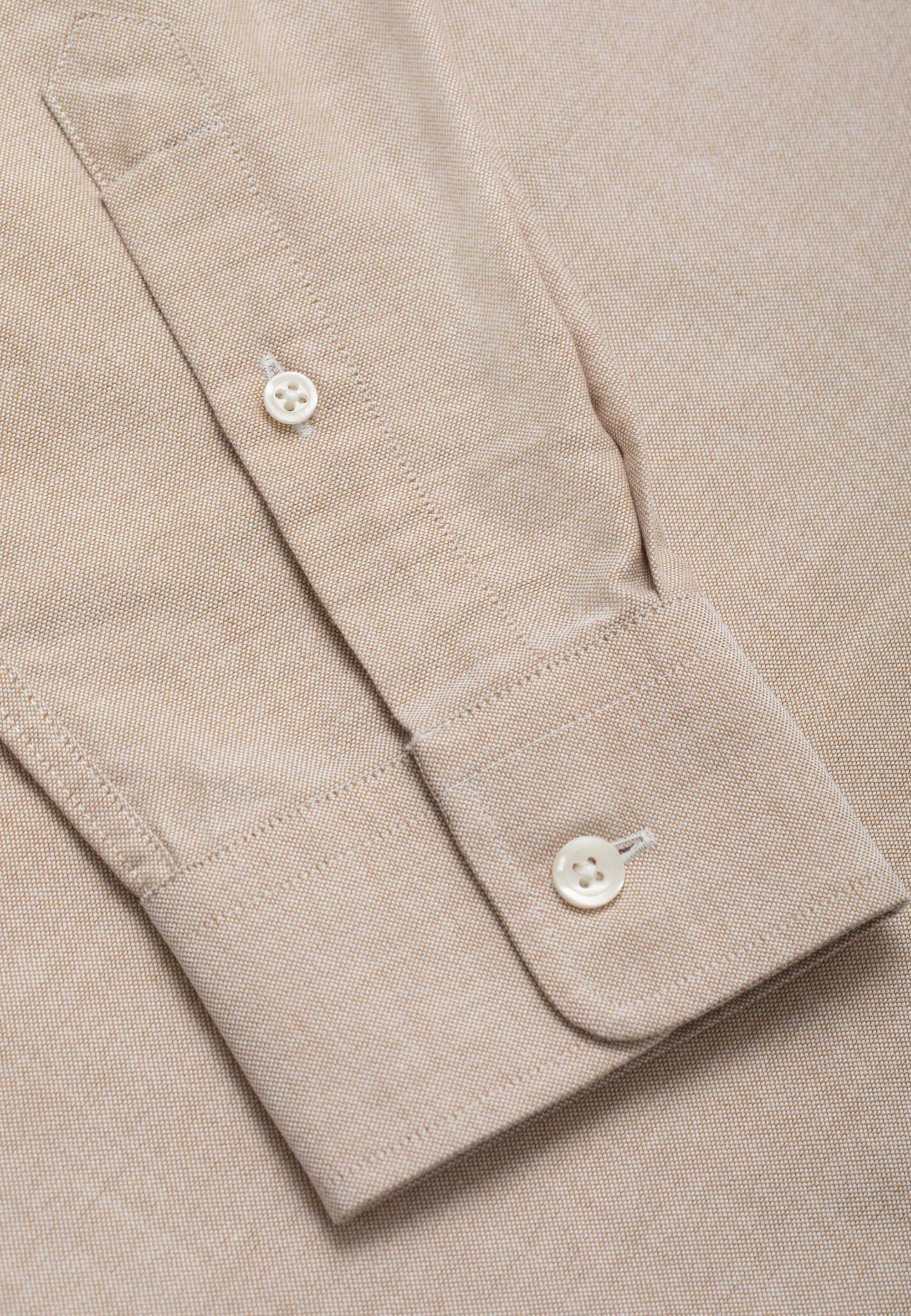 chemise oxford coton bio beige détail manche