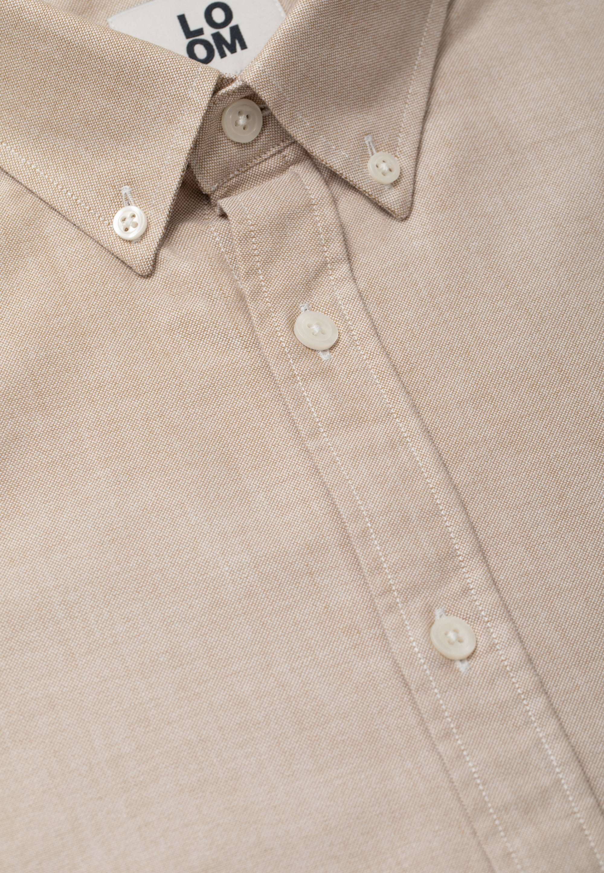 chemise oxford coton bio beige détail boutons