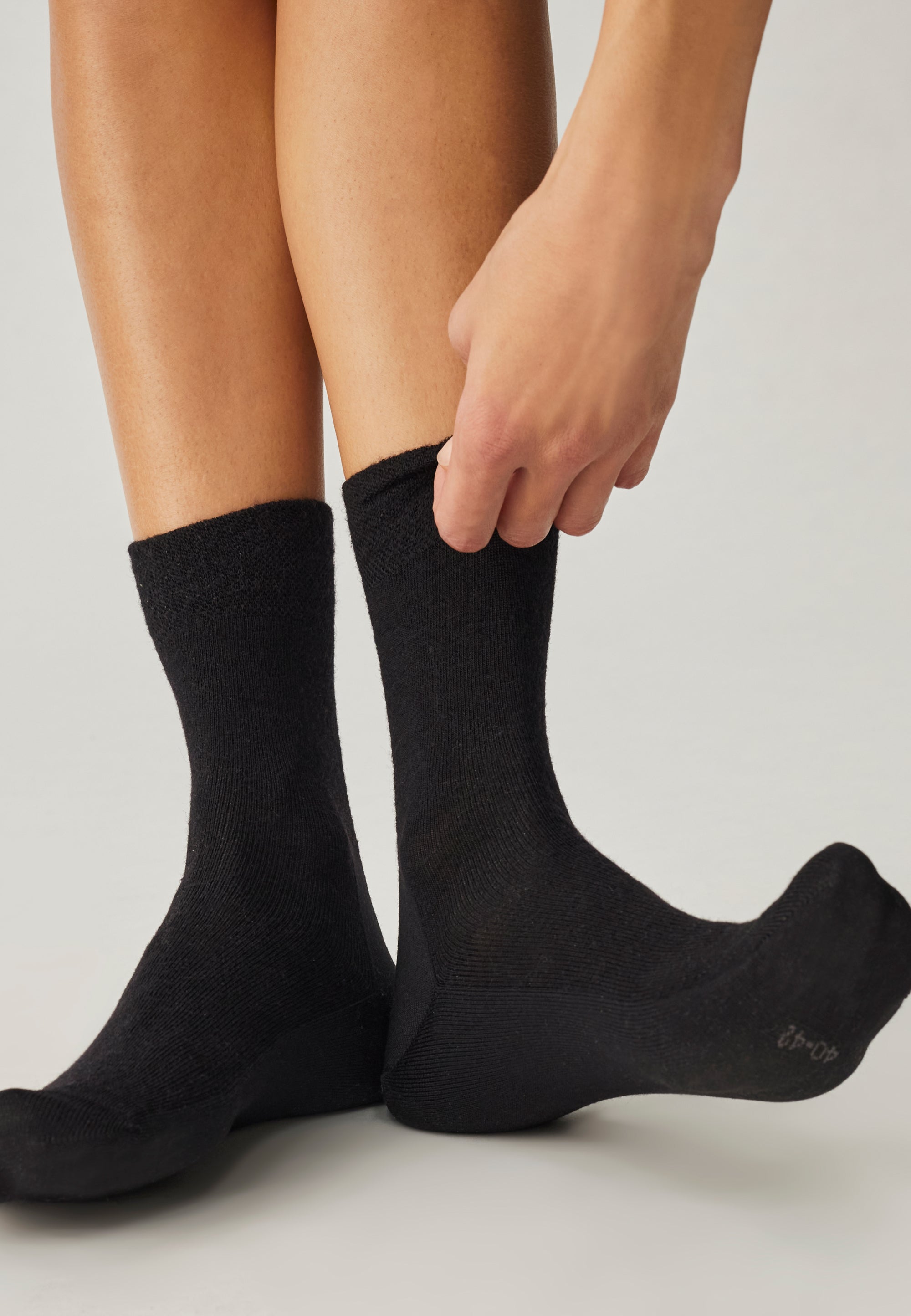 chaussettes laine loom femme noir