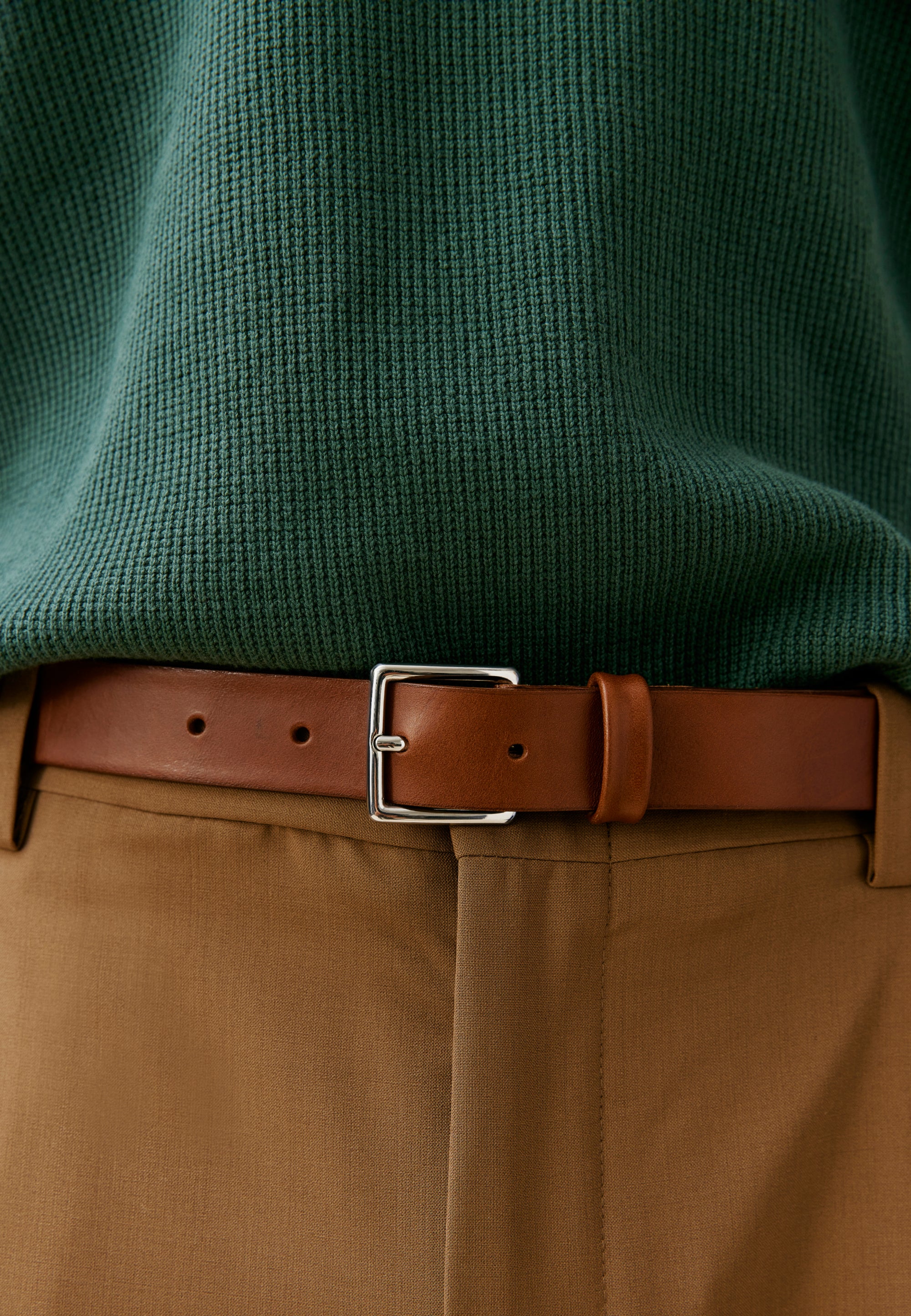 ceinture formelle cuir loom cognac face